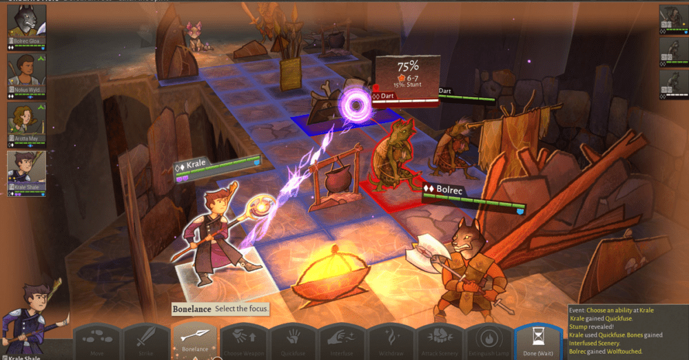 Wildermyth is a turn-based tactical game that begs for one more turn